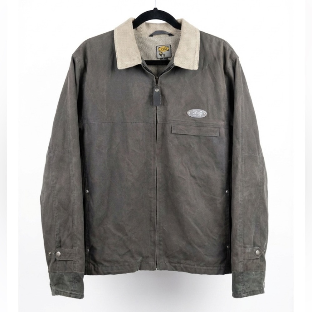 ATLAS Snow-Shoe Company Vintage Waxed Cotton Jacket Men's Large Gray Utility